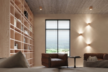 ArtNr: 3 - Quadratische LED Deckenleuchte QUAD Spotlight Birken-Holz inkl. LED warmweiß 7W