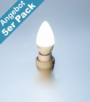 LED Kerze Birne Glühlampe LEDLampe  Energiesparlampe E27 ECO warmweiß 6W 