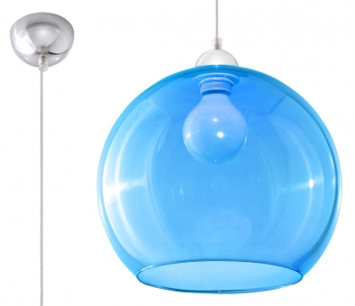 Blaue Glas Pendellampe für die Küche inkl. LED warmweiß 7,5W