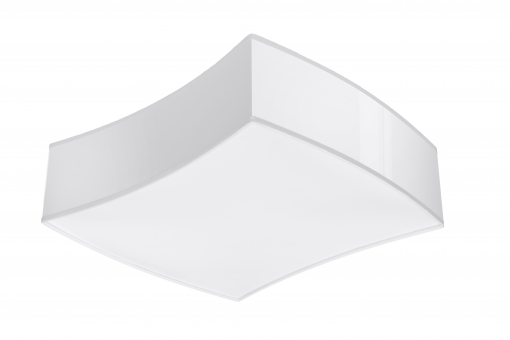 Quadratische Deckenleuchte SQUARE Wellenform weiß PVC inkl. LED warmweiß 2x7,5W