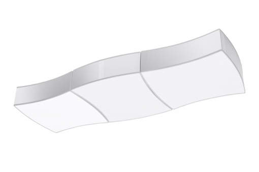 Quadratische Deckenleuchte SQUARE Wellenform 3er-Set weiß PVC inkl. LED warmweiß 6x7,5W