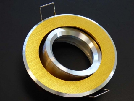 Design Einbaustrahler ALU 2-farbig mattgold/silbern mit GU10 Sockel