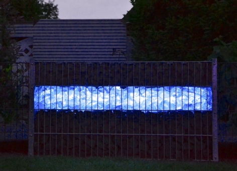LED Gabionenlicht blau für Gabionenzaun 1,40 m 360° inkl. Netzteil