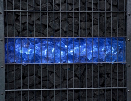 Gabionenlicht-Röhre 2er-Set 2 x 0,9 m LED Blau 360 Grad