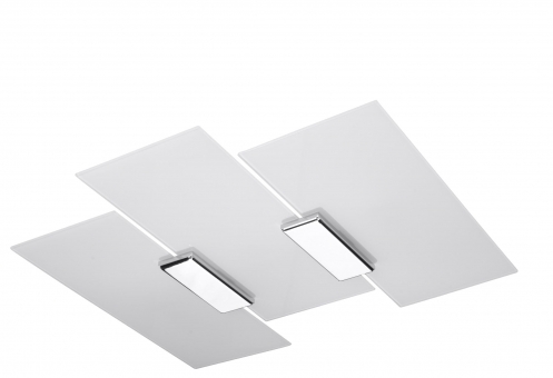 Design Schlafzimmer Glas-Deckenlampe Stahl und Glas inkl. LED warmweiß 2x7,5W