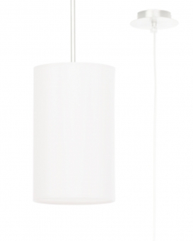 Weiße LED Pendelleuchte mit 15cm Stoff-Lampenschirm inkl. LED warmweiß 7,5W