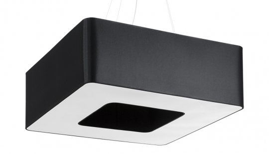 LED Pendellampe quadratischer Lampenschirm 60cm schwarzer Stoff inkl. LED warmweiß 8x7,5W