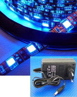 LED 1m 60x 5050 SMD LED Stripe Set blau IP63 mit Netzteil
