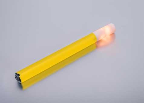 LED Fackel kleine Flamme Länge 430 mm gelber Schaft