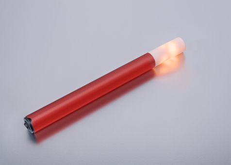 LED Fackel kleine Flamme Länge 430 mm roter Schaft