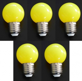 LED Lampe Tropfen E27 1 Watt gelb 5er Pack