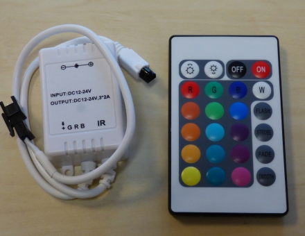 LED RGB Kontroller Infrarot inkl. Scheckkarten Fernbedienung