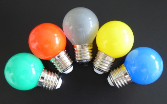 LED Tropfen Lampen bunt 5er MIX rot/gelb/grün/blau/matt