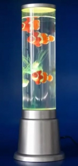 Wassersäulen LED Lampe farbig bunt 3x Clown Fisch