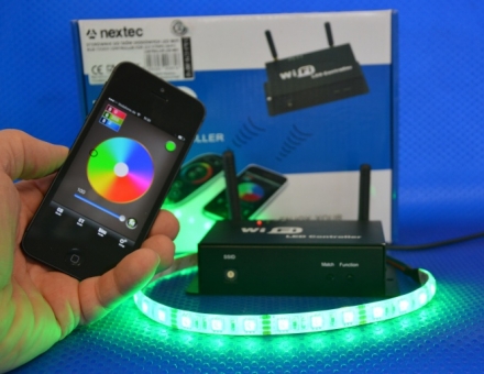 LED Wifi Controller inkl. Fernbedienung für Smartphone oder Tabletsteuerung