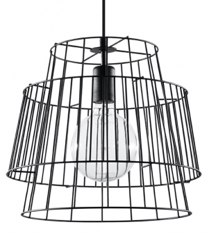 Vintage LED Pendelleuchte GATE schwarz Stahl Gitter-Schirm inkl. LED warmweiß 7,5W