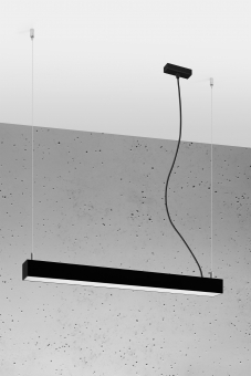 Helle Arbeitsplatz LED Hängelampe 67cm schwarz Aluminium inkl. LED 17 Watt warmweiß