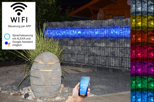 SMART Home APP Gabionen Leuchte 1,10 m RGB Alexa/Google Sprachsteuerung