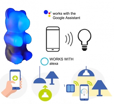 SMART Nikki Bär RGB+warmweiß WiFi / WLAN oder sprachgesteuertes Licht ALEXA und GoogleAssistant