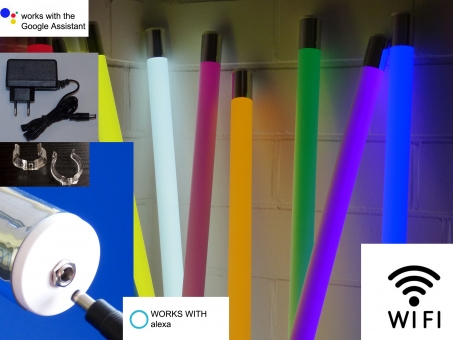 SMART LED Leuchtstab 63 cm RGB+ kaltweiß sprachgesteuert per ALEXA/Google oder APP