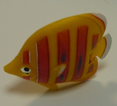 Wassersäulenzubehör Fisch gelb rote Streifen mit beweglichem Schwanz
