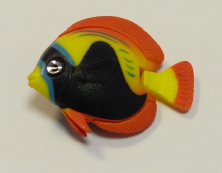 Wassersäulenzubehör Fisch orange/gelb/schwarz mit beweglichem Schwanz