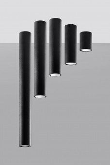 warmweiß - LichtED.de und Deckenspot Lampen TUBE | schwarz LAGOS cm Beleuchtung LED 10 LED GU10 Stahl inkl. 7W 10cm LED
