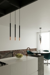 ArtNr: 2 - 3-flammige Design LED Hängelampe MOZAICA zweifarbig schwarz kupfer inkl. LED warmweiß 3x4,5W