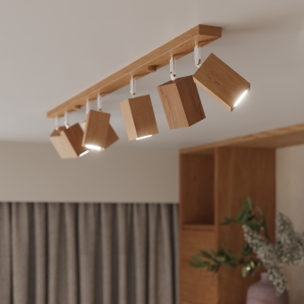 LED Holz Kinderzimmer Deckenlampe schwenkbar 4-flammig Eiche inkl. LED  warmweiß 4x7W | LichtED.de - LED Lampen und Beleuchtung