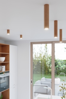 Holz Deckenstrahler schwenkbar kippbar 4-flammig Eiche inkl. LED warmweiß  4x7W | LichtED.de - LED Lampen und Beleuchtung