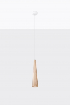 Pendelleuchte SULA mit Schirm aus natural Holz Birke inkl. LED warmweiß 7W  | LichtED.de - LED Lampen und Beleuchtung