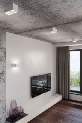 ArtNr: 3 - 2-fach LED Deckenlampe QUAD MAXI Aluminium weiß inkl. LED warmweiß 2x7W