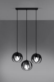 Küchen Pendelleuchte TULOS 3-flammig schwarz Stahl inkl. LED warmweiß  3x7,5W | LichtED.de - LED Lampen und Beleuchtung