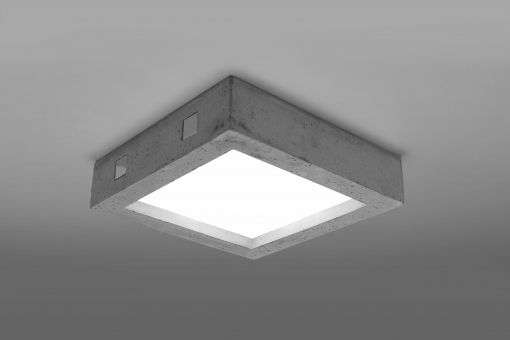 LED Beleuchtung Rechteckige Beton | Glas Deckenleuchte und und inkl. Beton LichtED.de Lampen LED -