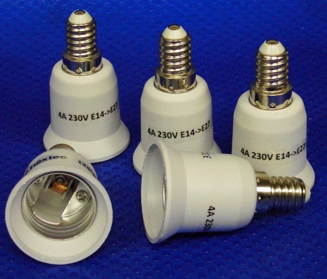 5 x Adapter E14 auf E27  für Leuchtmittel Glühlampen LED usw Halogenlampen