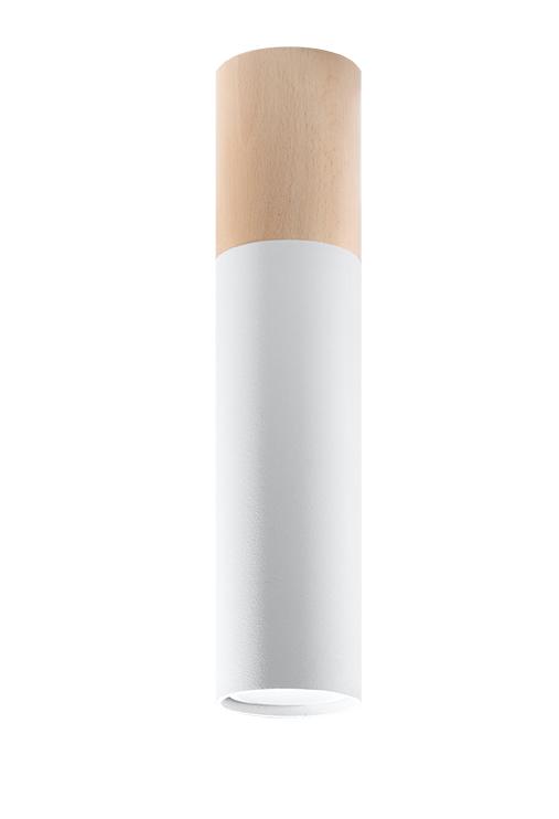 Zweifarbiges Downlight PABLO Weiß und Holz Kombination inkl. LED warmweiß 7W