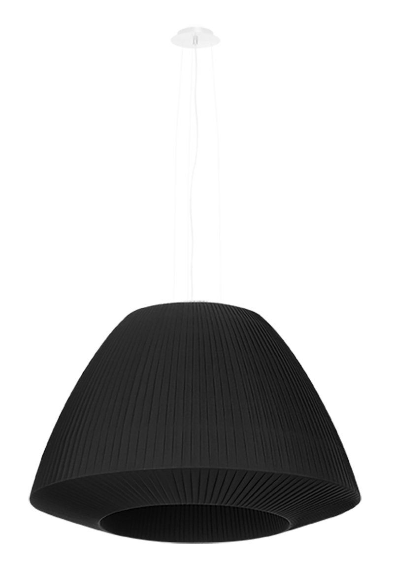 Hängelampe mit Stoff-Lampenschirm 60cm schwarz inkl. LED 3x7,5W