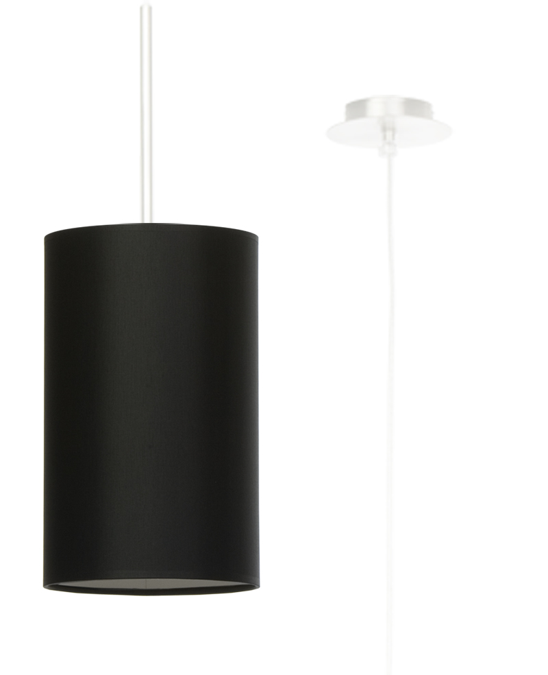 Schwarze LED Pendelleuchte mit 15cm Stoff-Lampenschirm inkl. LED warmweiß  7,5W | LichtED.de - LED Lampen und Beleuchtung
