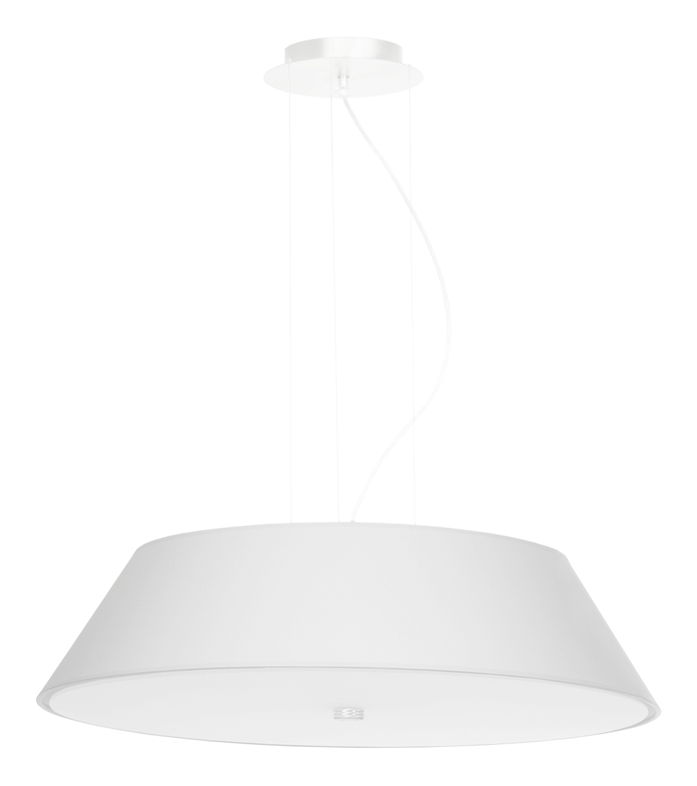 LED Pendelleuchte 60cm großer weißer Lampenschirm konisch inkl. LED warmweiß 5x7,5W