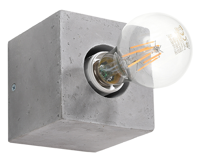 LED Beton Wandleuchte auf Quader-Sockel inkl. LED warmweiß 7,5W |  LichtED.de - LED Lampen und Beleuchtung