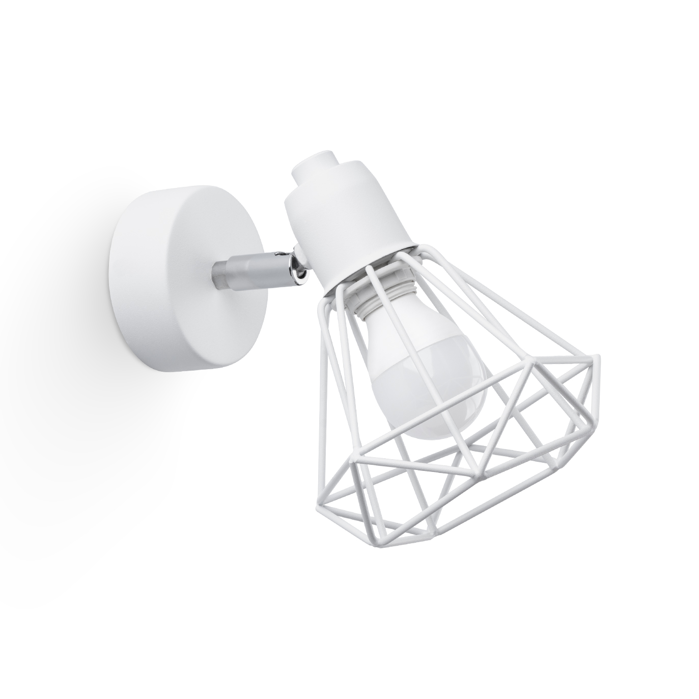 Drehbare Wandleuchte ARTEMIS Drahtgitterlampe Weiß Stahl inkl. LED warmweiß 7,5W