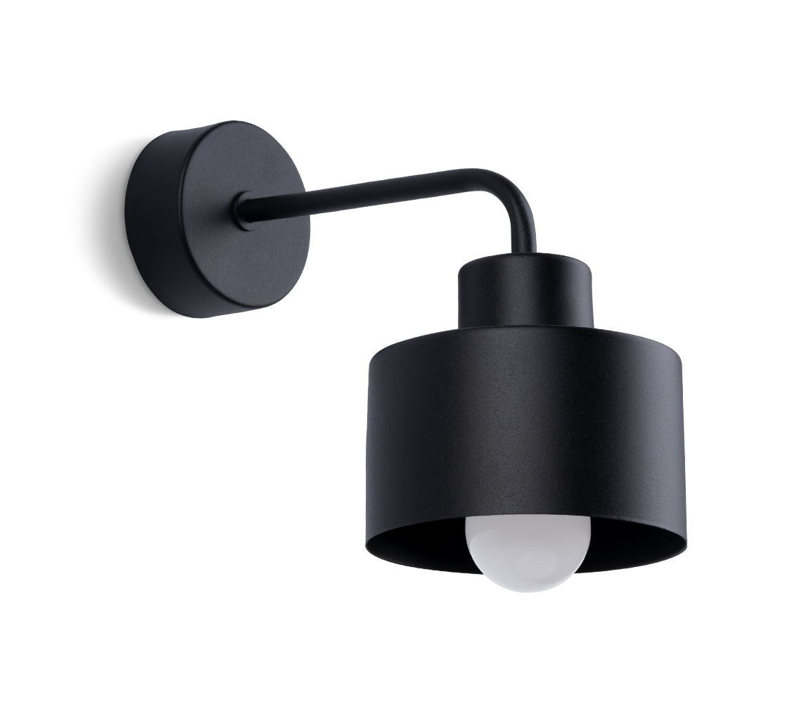 Matt-schwarze LED Wandlampe SAVAR Korpus Stahl inkl. LED warmweiß 7,5W