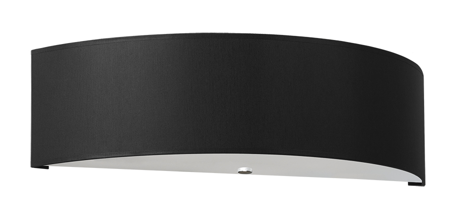 Wandleuchte SKALA Stoff Lampenschirm schwarz inkl. LED warmweiß 2x7,5W